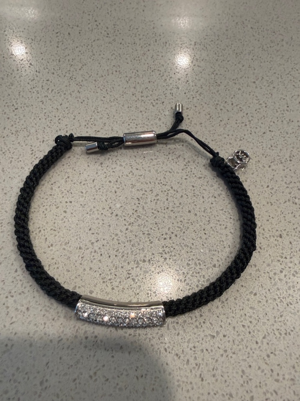 Nw/oT Michael Kors Black Braided Pave Bracelet - Picture 4 of 4